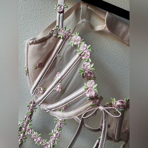 Victoria Secret Floral Embroidered Lingerie Bodysuit